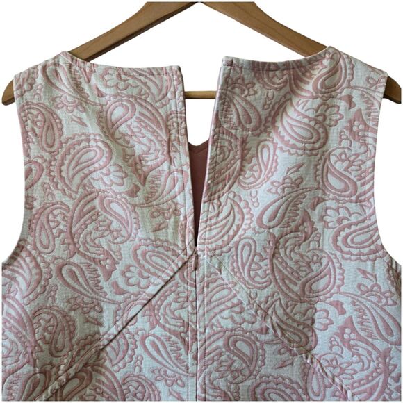 Victoria Beckham Target Pink Blush Floral Jacquard Brocade Shift Dress Fits L/XL - Picture 8 of 12